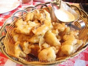 Soft fried Tricholoma with milk