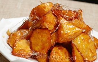 The candied sweet potatoes