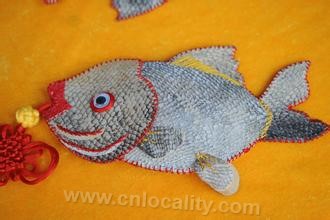 Hexiang fish skin painting craft