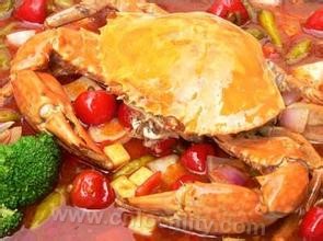 Boiled crab with wine