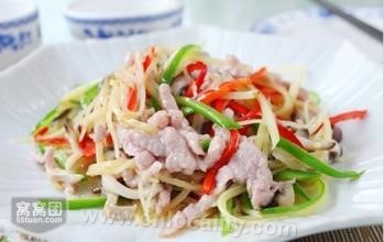 Colored shredded pork