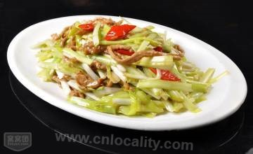 Shredded pork with leek